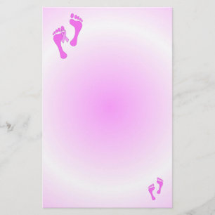 Skrivar den rosa foten ut för bröstcancer brevpapper