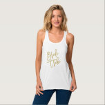 Skrivar guld- glitter för brudstam linne med racerback<br><div class="desc"></div>