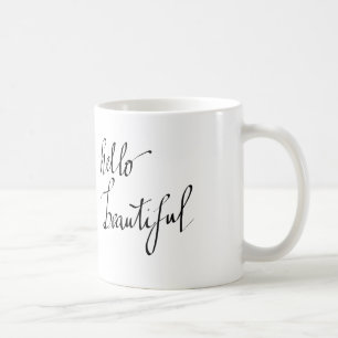 Skrivar härlig enkel typografi för hejer kaffemugg