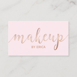 Skrivar rosa guld för Makeupkonstnären flickakti Visitkort