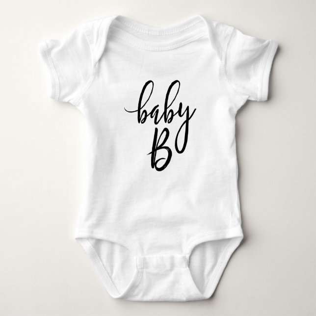 Skrivar svart handskrivet för baby B Tee (Framsida)