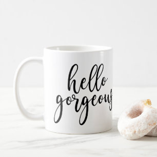 Skrivar ursnyggt svart handskrivet för hejer kaffemugg
