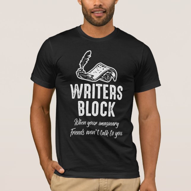 Skrivarblocksfunktionen Författare Witty Bok Write T Shirt (Framsida)