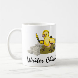 SkrivarChick med Papper, ludd och Bläck Kaffemugg