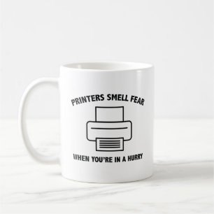 Skrivare Känner Rädsla När Du Är I Alltför Stor Fa Kaffemugg