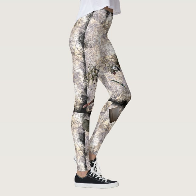 Skrivaren (med bränd karta) leggings (Höger)