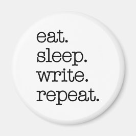 Skrivarens Journal-författare - Upprepa sömn i mat Magnet