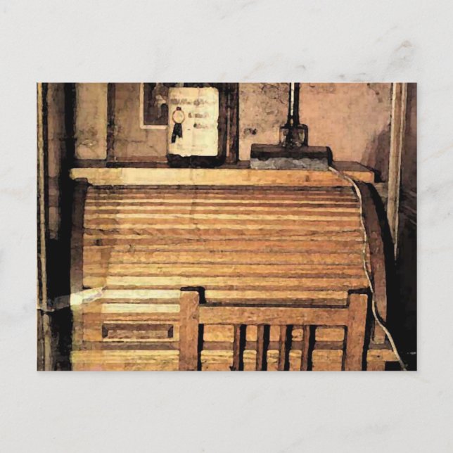 Skrivarens Rulla översta skrivbord Vykort (Framsida)