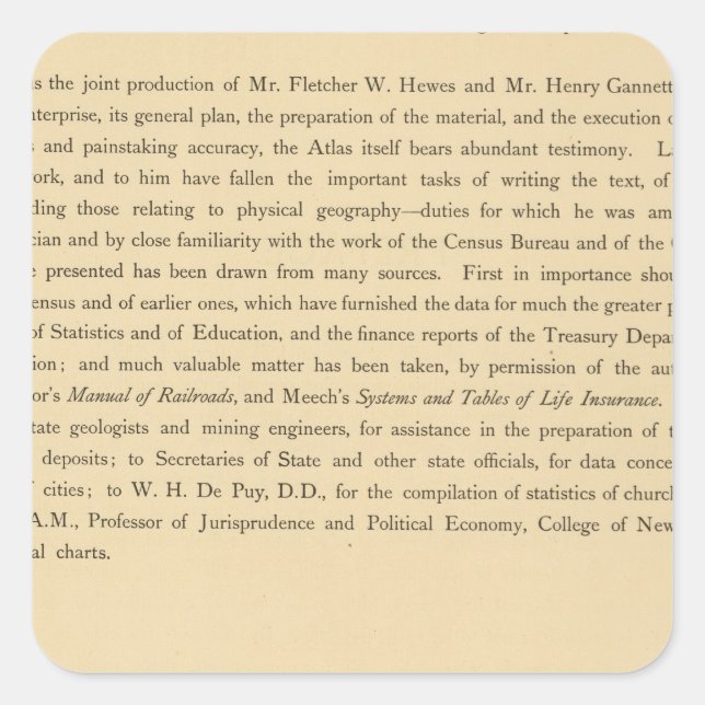 Skrivarens statistiska atlas fyrkantigt klistermärke (Framsida)