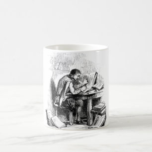 Skrivarförfattare för Antique Bok Kaffemugg