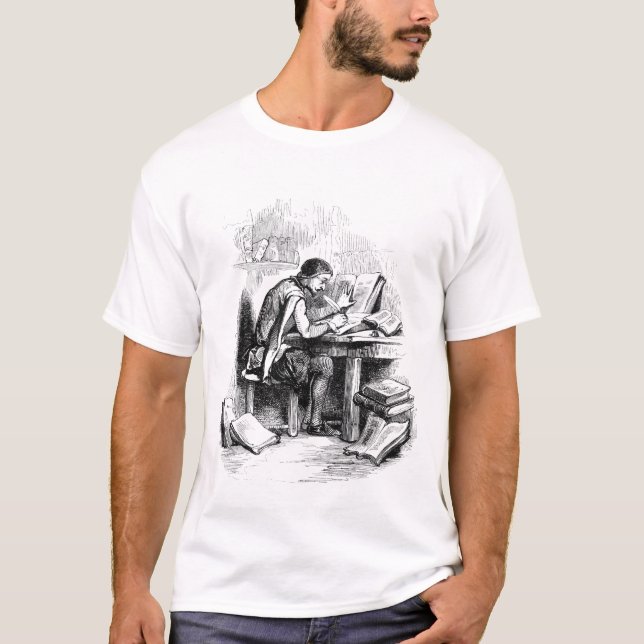 Skrivarförfattare för Antique Bok T Shirt (Framsida)