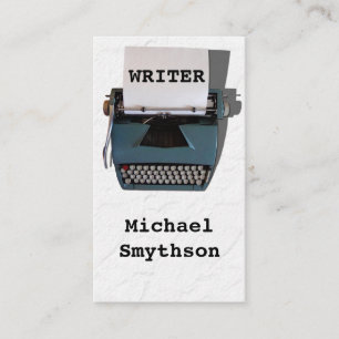 Skrivarförfattare Retro Typewriter på klämd Pap Visitkort