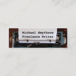 Skrivarförfattare Retro Typewriter på trä 2 Mini Visitkort