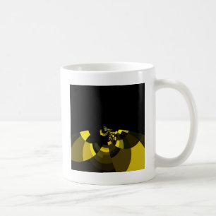 Skrivargrafik för svartvit och Guld-vektorgrafik i Kaffemugg