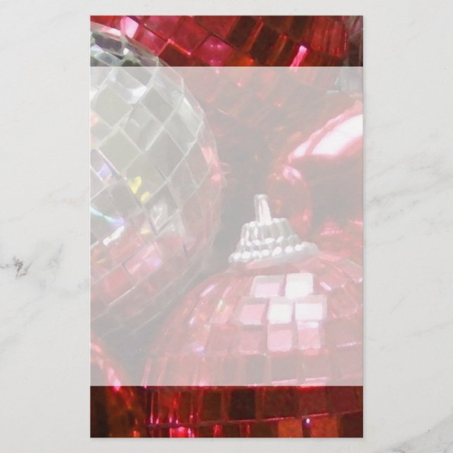 Skrivarhuvud och sidfot för Red Baubles Brevpapper (Framsida)