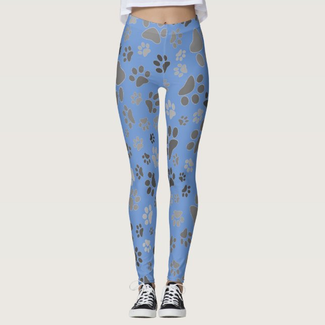 Skrivarkopplingar för dam Paw-utskrift Leggings (Framsida)