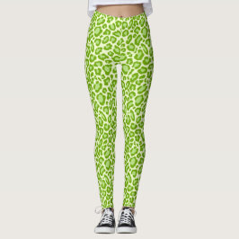 Skrivarkopplingar för leopard-Gröntar Leggings