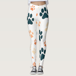 Skrivarkopplingar för uppspelningsfärg | Cute Hund Leggings