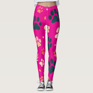 Skrivarkopplingar för uppspelningsfärg Cute Hund Leggings