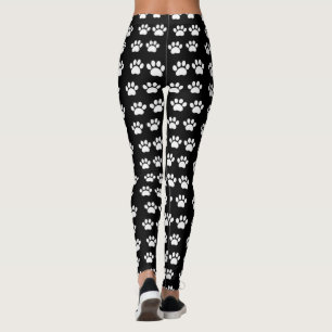 Skrivarkopplingar för vita Tassavtryck över hela s Leggings