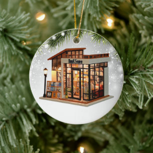 Skrivarläsare för Bok Store-bibliotekarie för bokm Julgransprydnad Keramik