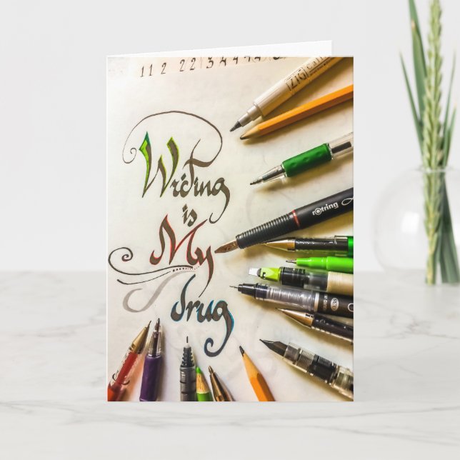 Skrivarmanifest pennor och pennor kort (Framsida)