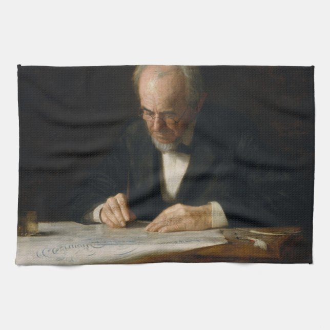 Skrivarmästaren av Thomas Eakins Kökshandduk (Horisontell)