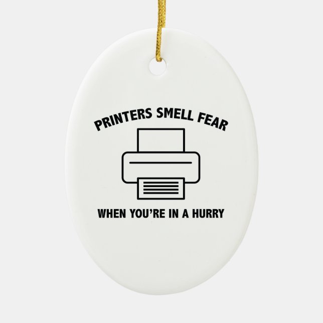 Skrivarna blir rädda när du är i snabb takt julgransprydnad keramik (Framsidan)