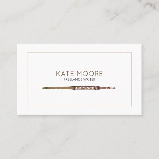 Skrivarredigerare för Fontän-pennan med minimalist Visitkort (Framsida)