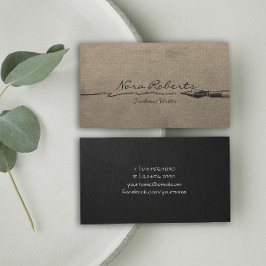 Skrivarredigeraren Black Dip Pen Brown Papper Visitkort