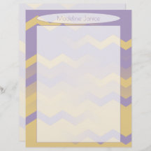 Skrivarstorlek Lavender och Guld Chevron Stationer