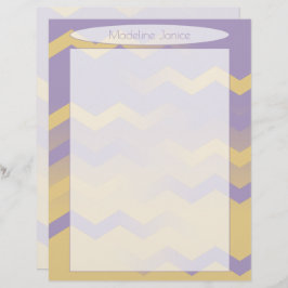 Skrivarstorlek Lavender och Guld Chevron Stationer Brevhuvud