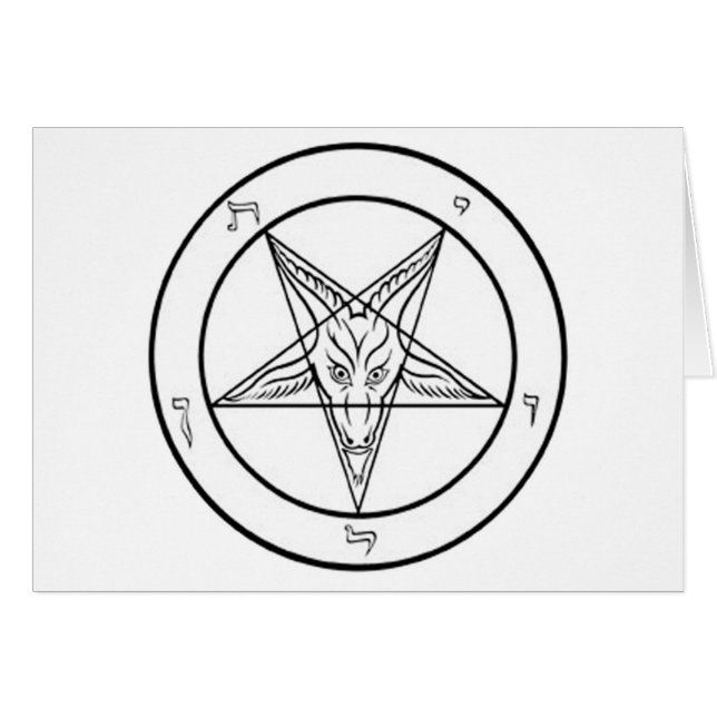 skrivat GRAFISKT för vit baphomet Hälsningskort (Framsidan Horizontal)