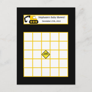 Skrivbar Bingo Card Construction Black and Gult Inbjudan Vykort