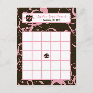 Skrivbar Bingo Card Girl Rosa Punk Sten Skull-flag Inbjudan Vykort