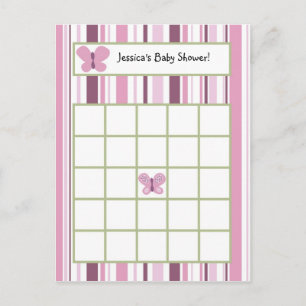 Skrivbar Bingo Card Socker Plum Butterfly Inbjudan Vykort