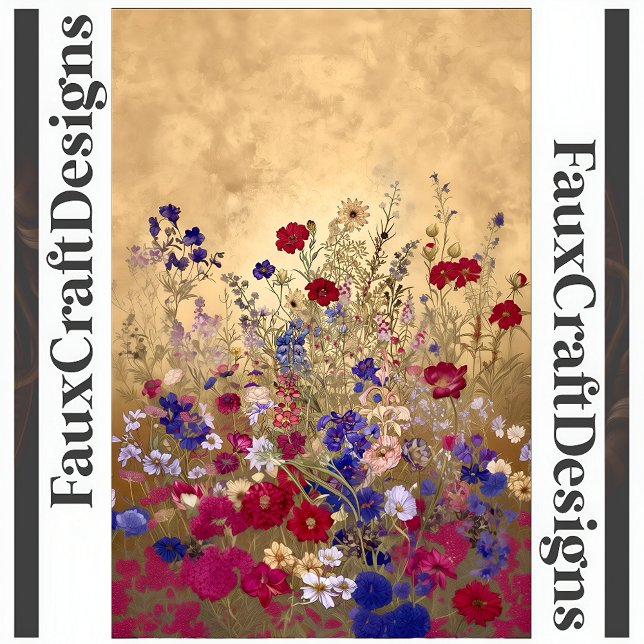 Skrivbar Coola Fantasy Flowers Guld Background 128 Poster (Skapare uppladdad)