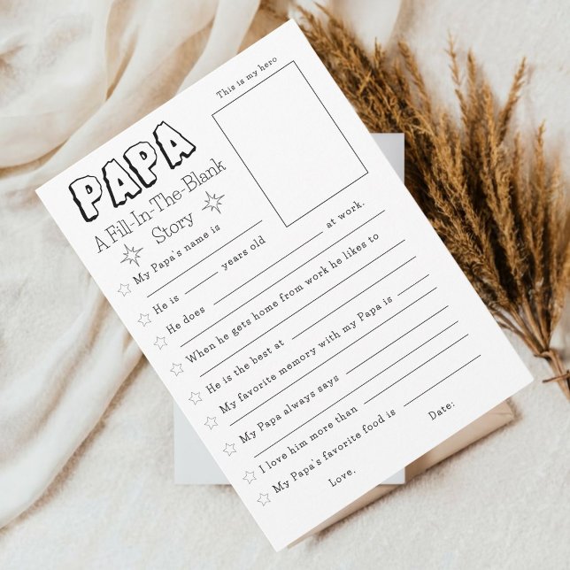 Skrivbar fyllning i det tomma Fars dag-kortet Inbjudningar (Make Dad's day extraordinary with a personalized touch! Fill in the love and laughter )