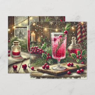 Skrivbar helårshårdryck Cranberry Fizz Inbjudningar