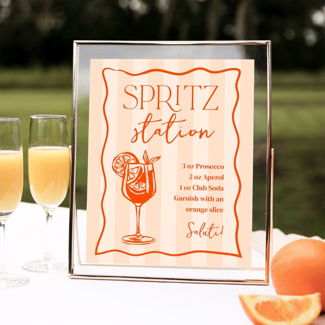 Skrivbar italiensk Spritz Station-dryckssignatur Poster (Skapare uppladdad)