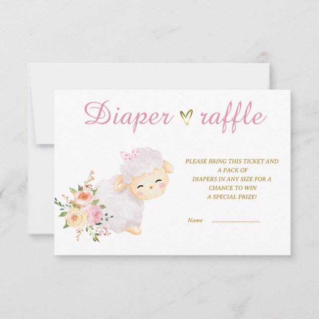 Skrivbar lammbladets raffmall tack kort (Framsida)