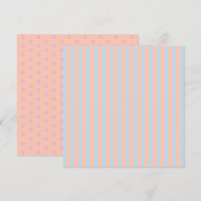 Skrivbar Pastel Rainbow Rand & Flowers Inbjudningar (Fram/baksida)