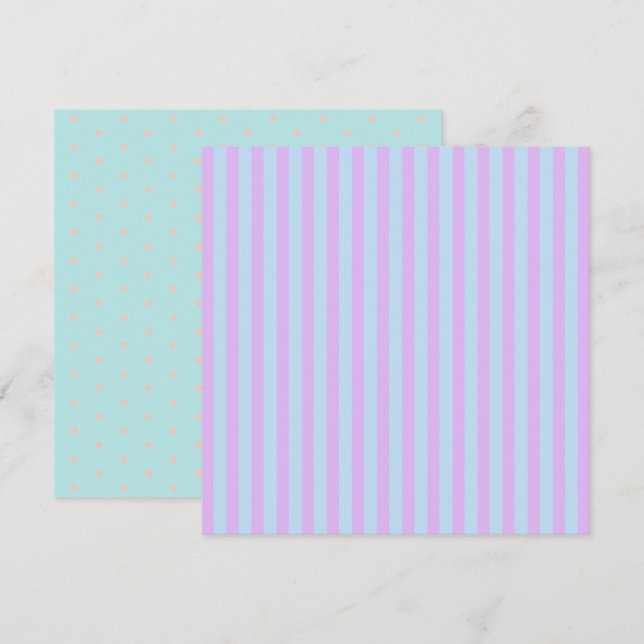 Skrivbar Pastel Rainbow Rand & Polka dots Inbjudningar (Fram/baksida)