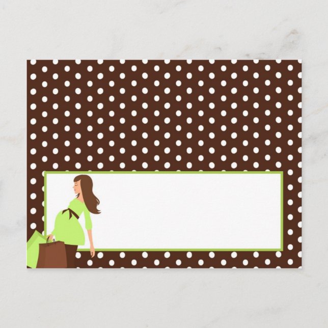 Skrivbar platskort Grönt Mod Mamma Polka dots Vykort (Framsida)