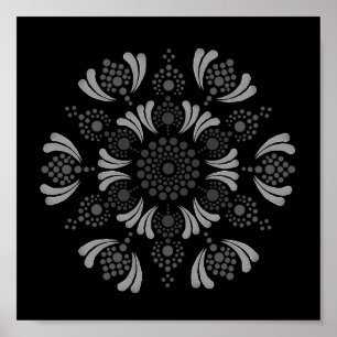 Skrivbar pricka på din egen Mandala-mall Poster