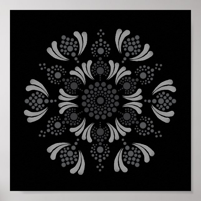 Skrivbar pricka på din egen Mandala-mall Poster (Framsidan)