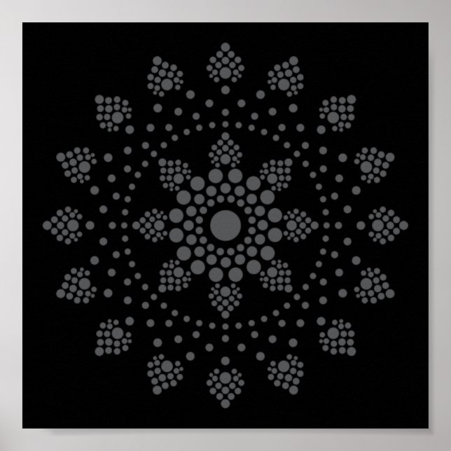 Skrivbar pricka på din egen Mandala-mall Poster (Framsidan)