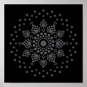 Skrivbar pricka på din egen Mandala-mall Poster