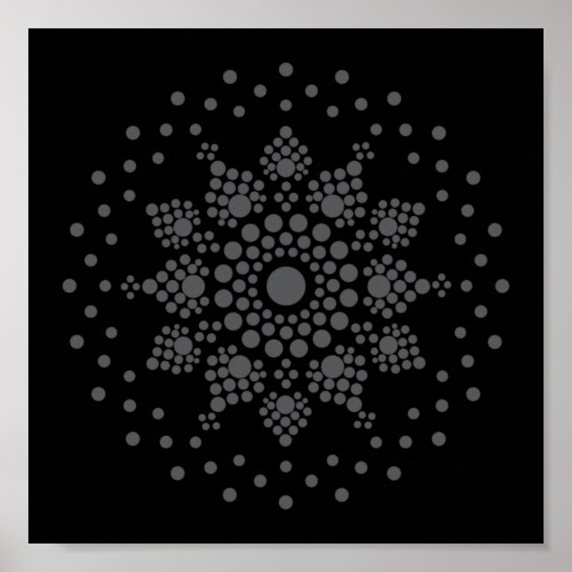 Skrivbar pricka på din egen Mandala-mall Poster (Framsidan)
