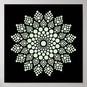 Skrivbar pricka på din egen Mandala-mall Poster